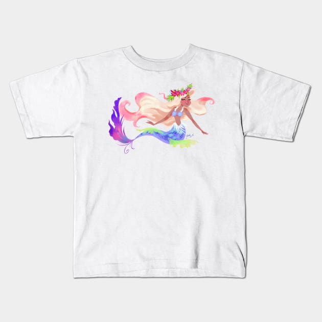 Mermaid blond pink hair Kids T-Shirt by AlineSantAnna